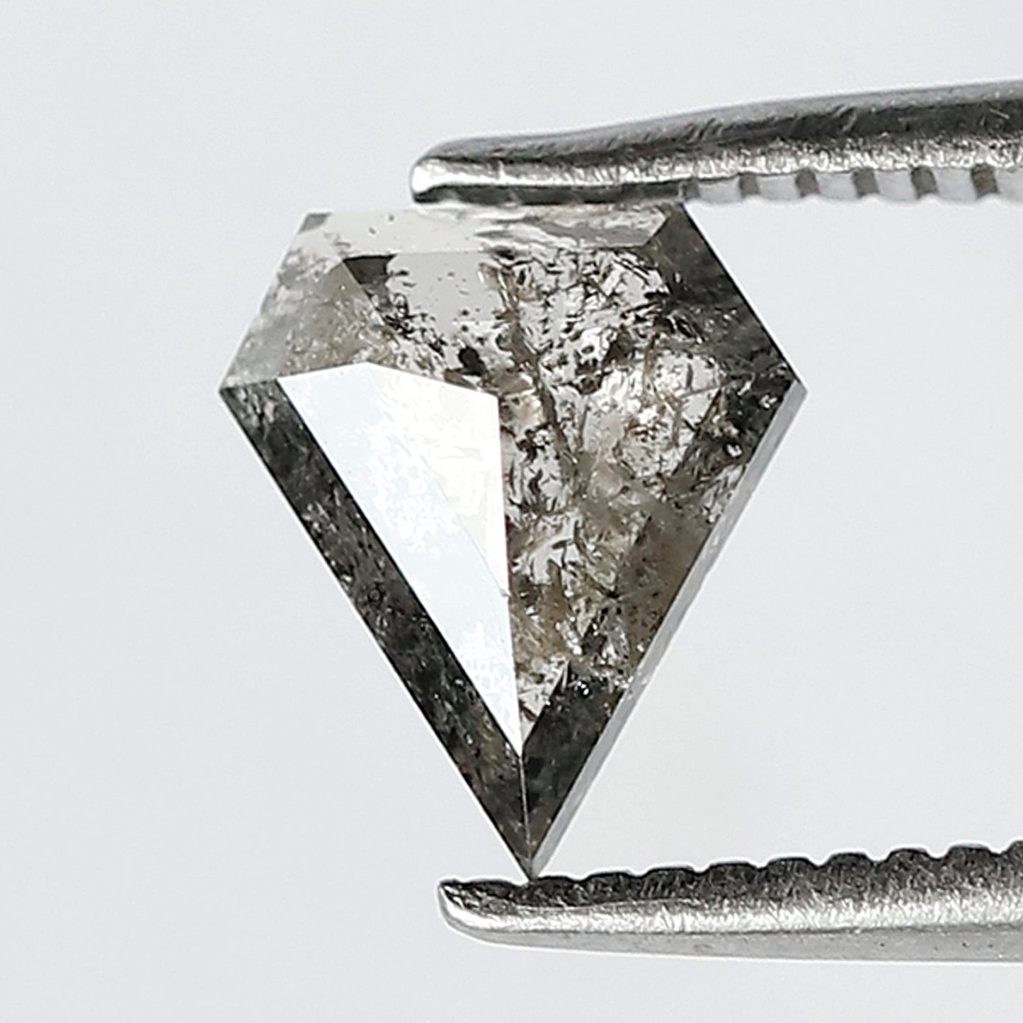 0.70 CT Shield cut Salt and Pepper Diamond – Natural Gray Black Conflict Free Loose Diamond 7.30 x 6.20 mm
