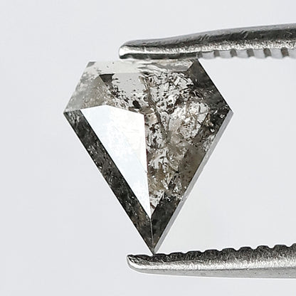 0.70 CT Shield cut Salt and Pepper Diamond – Natural Gray Black Conflict Free Loose Diamond 7.30 x 6.20 mm