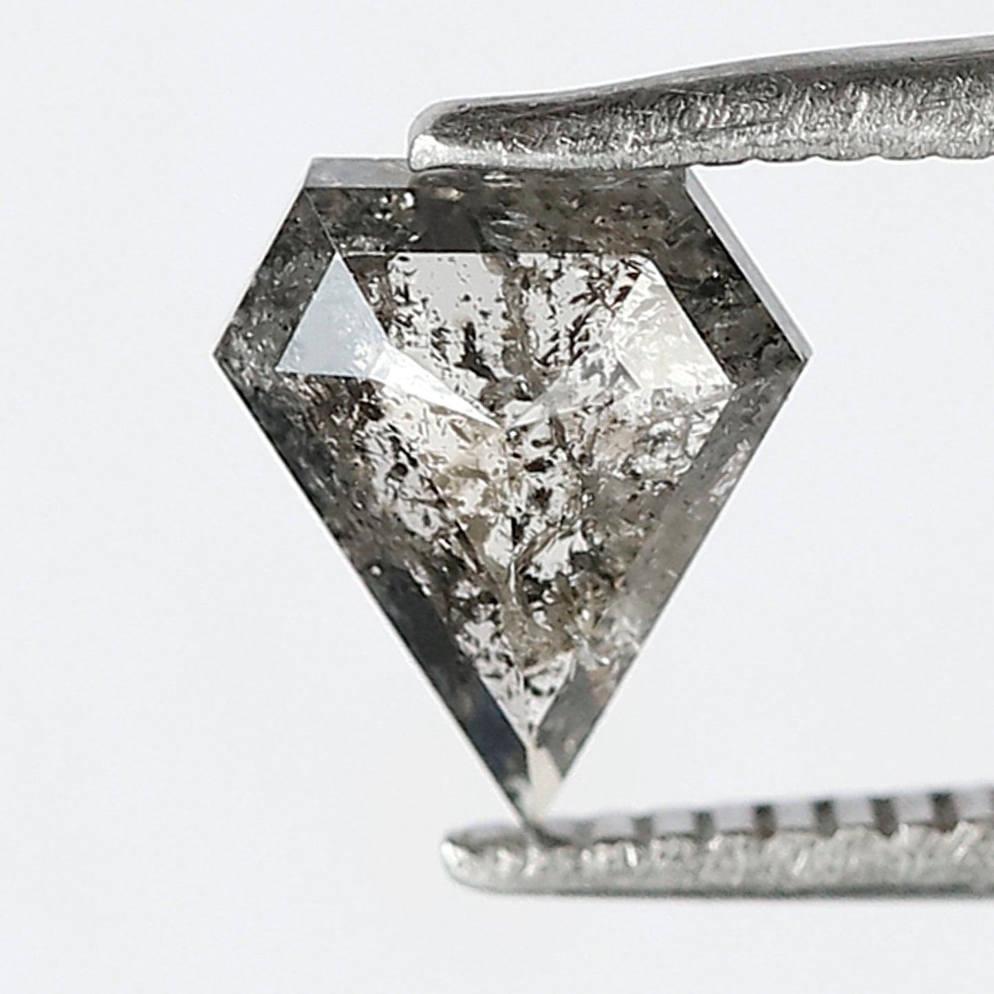 0.70 CT Shield cut Salt and Pepper Diamond – Natural Gray Black Conflict Free Loose Diamond 7.30 x 6.20 mm