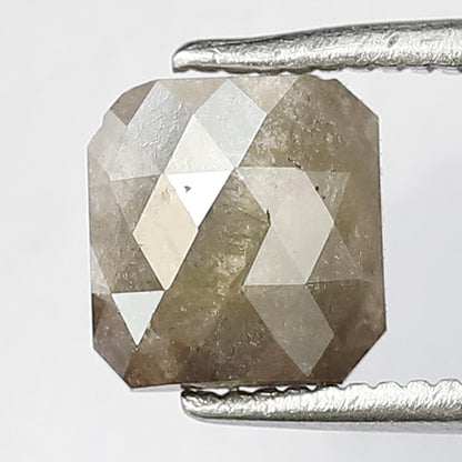 1.19 CT Geometric cut Loose Natural Diamond, 6.50 x 6.10 mm Gray Black Ethical Rustic Diamond
