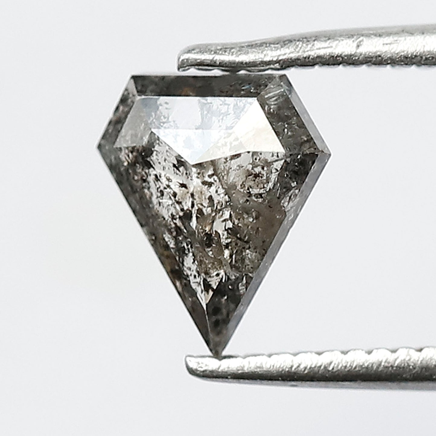 0.70 CT Shield cut Salt and Pepper Diamond – Natural Gray Black Conflict Free Loose Diamond 7.30 x 6.20 mm