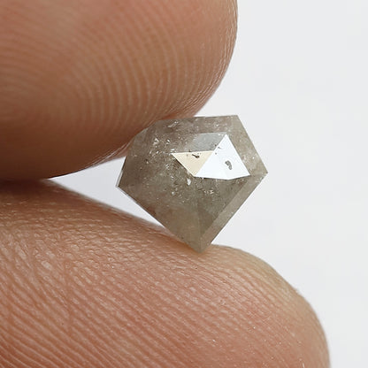 0.98 Ct Diamond Shape Loose Rustic Diamond, Natural Grayish Conflict Free Diamond For Making Custom Pendant