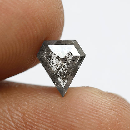 0.70 CT Shield cut Salt and Pepper Diamond – Natural Gray Black Conflict Free Loose Diamond 7.30 x 6.20 mm