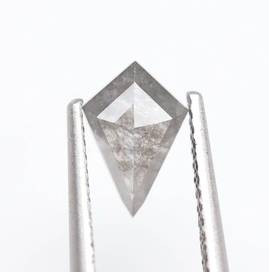 0.75 Ct Kite Shape Salt and Pepper Diamond, Gray Black Natural Loose Diamond, Conflict Free Promise Ring Stone