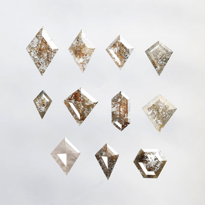 5.25 Carat Mixed Shape Loose Diamonds | Natural Brown Rustic Ethical Diamond Lot 6 mm to 11 mm