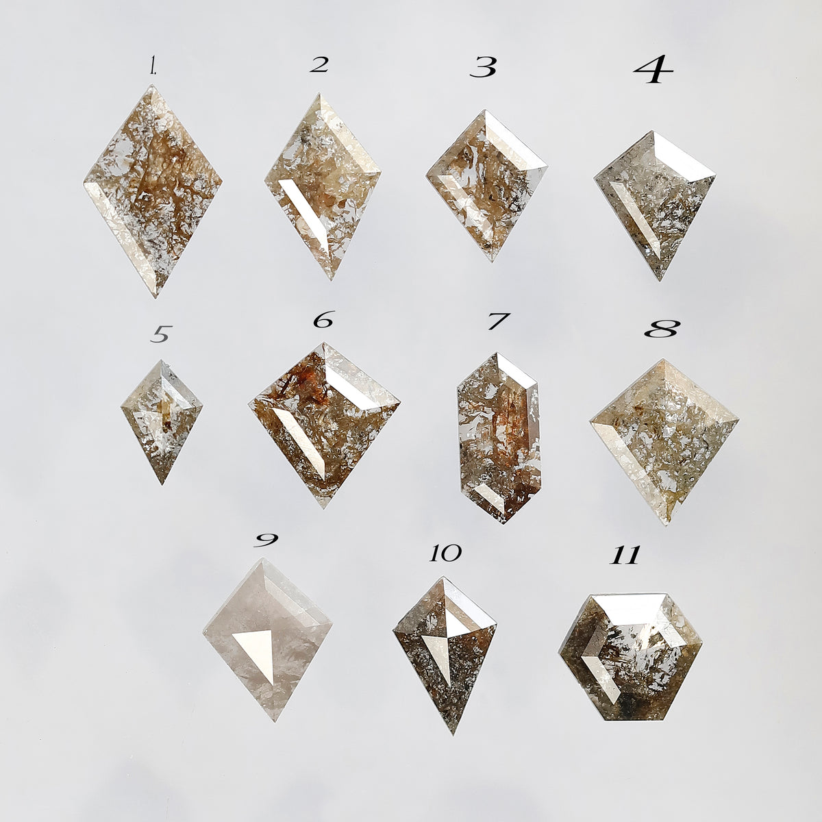 5.25 Carat Mixed Shape Loose Diamonds | Natural Brown Rustic Ethical Diamond Lot 6 mm to 11 mm