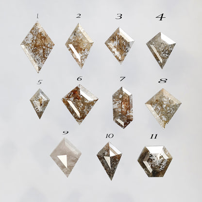 5.25 Carat Mixed Shape Loose Diamonds | Natural Brown Rustic Ethical Diamond Lot 6 mm to 11 mm