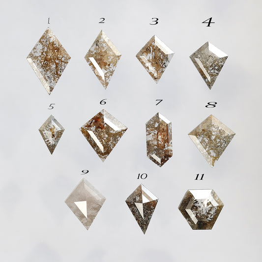 5.25 Carat Mixed Shape Loose Diamonds | Natural Brown Rustic Ethical Diamond Lot 6 mm to 11 mm