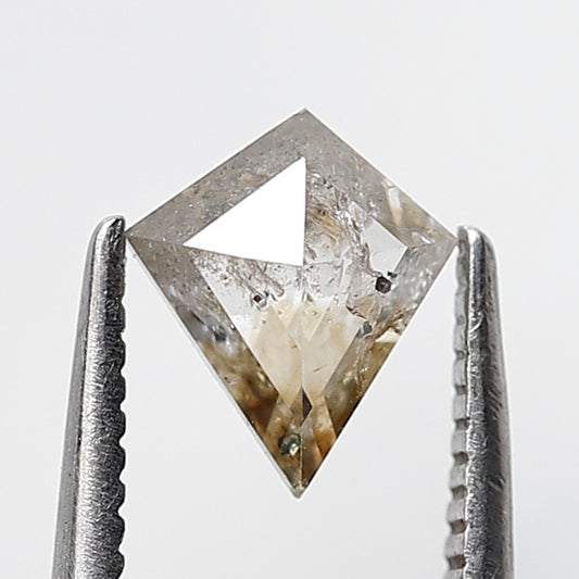 0.78 CT Kite Salt and Pepper Diamond, Translucent Gray White Loose Diamond, Natural Earth Mined Stone for Pendant Jewelry