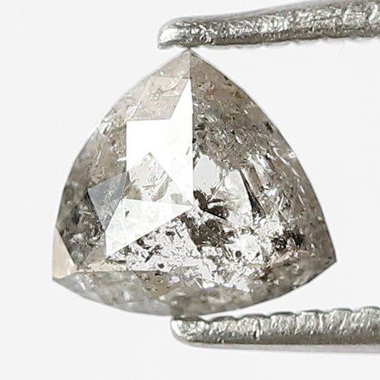 0.68 CT Triangle shape Grey Black color 5.90 MM Natural loose salt and pepper diamond