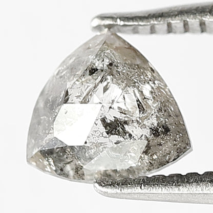 0.68 CT Triangle shape Grey Black color 5.90 MM Natural loose salt and pepper diamond