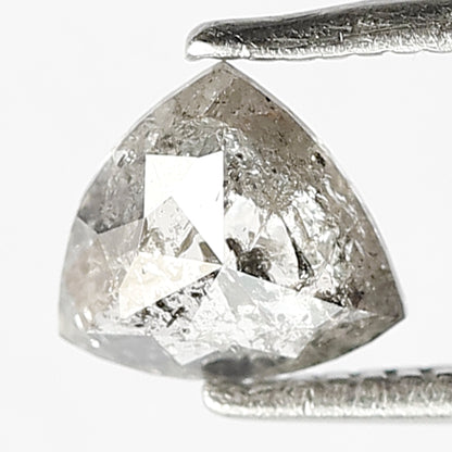 0.68 CT Triangle shape Grey Black color 5.90 MM Natural loose salt and pepper diamond