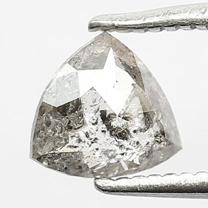 0.68 CT Triangle shape Grey Black color 5.90 MM Natural loose salt and pepper diamond