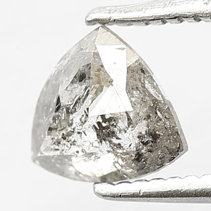 0.68 CT Triangle shape Grey Black color 5.90 MM Natural loose salt and pepper diamond