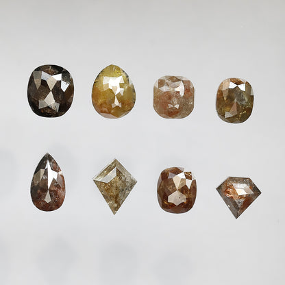 8.09 CT Mixed Shape Rustic Diamond Lot | 8 Pcs Natural Conflict Free Loose Diamonds for Rings & Jewelry