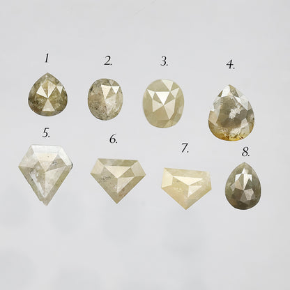 7.65 CT Mix Shape Rustic Diamond Lot | Natural Yellowish Gray Ethical Loose Diamonds 5.80 mm to 8.40 mm