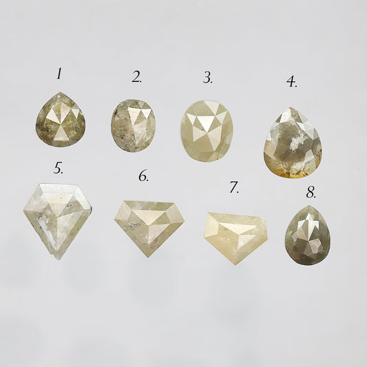 7.65 CT Mix Shape Rustic Diamond Lot | Natural Yellowish Gray Ethical Loose Diamonds 5.80 mm to 8.40 mm