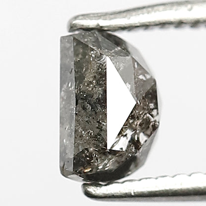 0.73 CT Unique Half Moon Shape Loose Natural Grey Black Color Diamond 4.1 MM Earth Mined Salt and Pepper Diamond