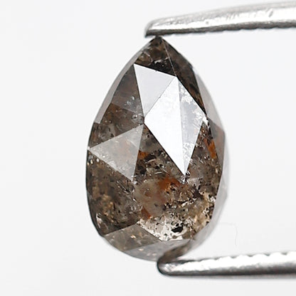 1.35 Carat Pear Cut Gray Black Salt & Pepper Diamond, Natural Loose Diamond, Ethical Gem for Anniversary Ring Gift
