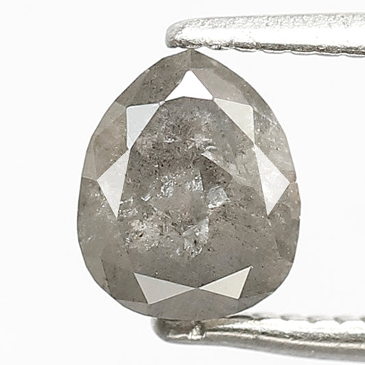 0.89 CT Natural Grey Black Color Loose Natural Pear Shape 6 MM Salt and Pepper Diamond For Bespoke Design Ring