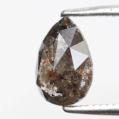 1.35 Carat Pear Cut Gray Black Salt & Pepper Diamond, Natural Loose Diamond, Ethical Gem for Anniversary Ring Gift