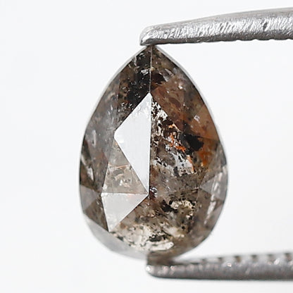 1.35 Carat Pear Cut Gray Black Salt & Pepper Diamond, Natural Loose Diamond, Ethical Gem for Anniversary Ring Gift