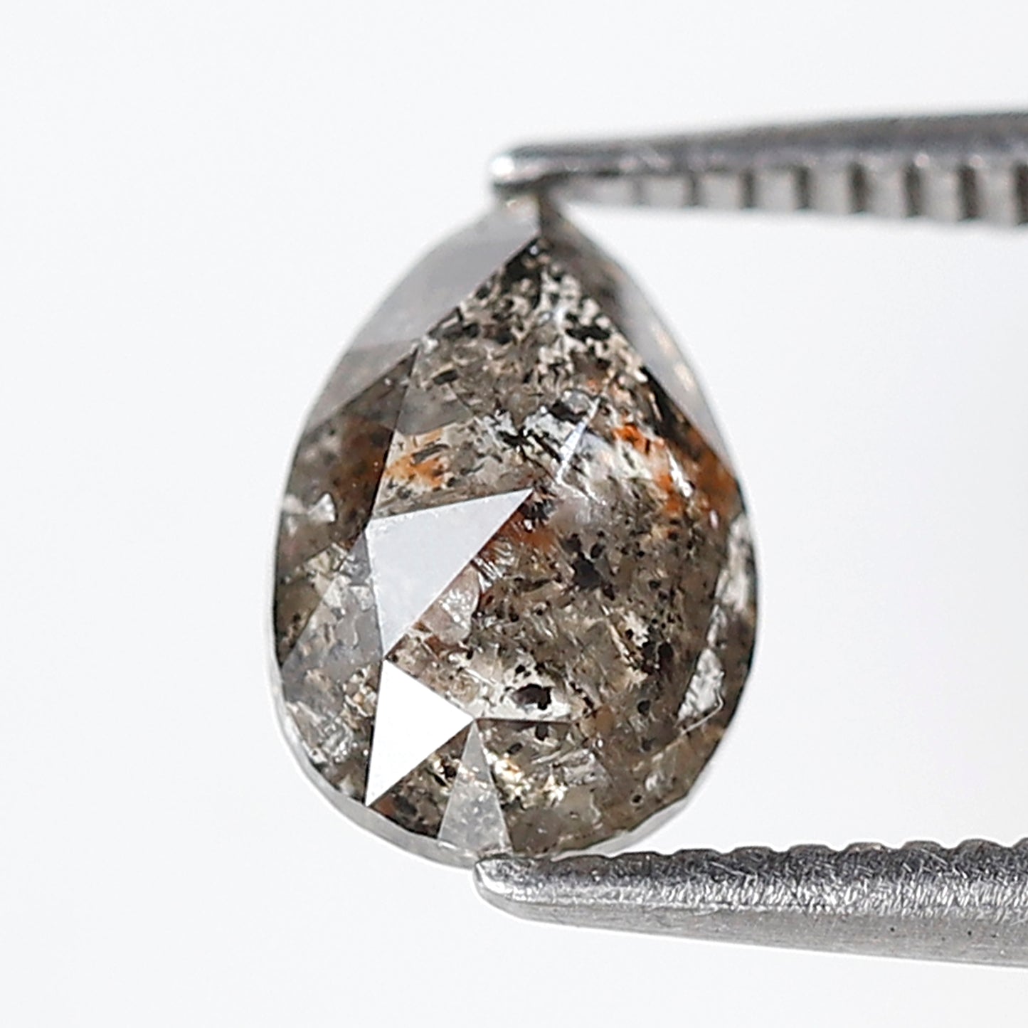 1.35 Carat Pear Cut Gray Black Salt & Pepper Diamond, Natural Loose Diamond, Ethical Gem for Anniversary Ring Gift