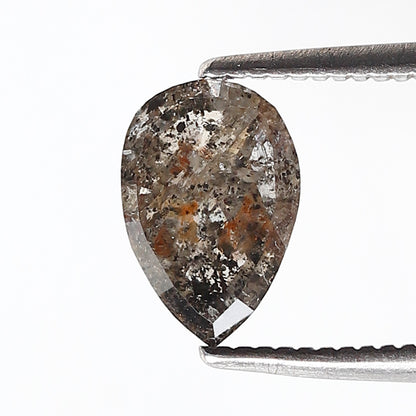 1.35 Carat Pear Cut Gray Black Salt & Pepper Diamond, Natural Loose Diamond, Ethical Gem for Anniversary Ring Gift