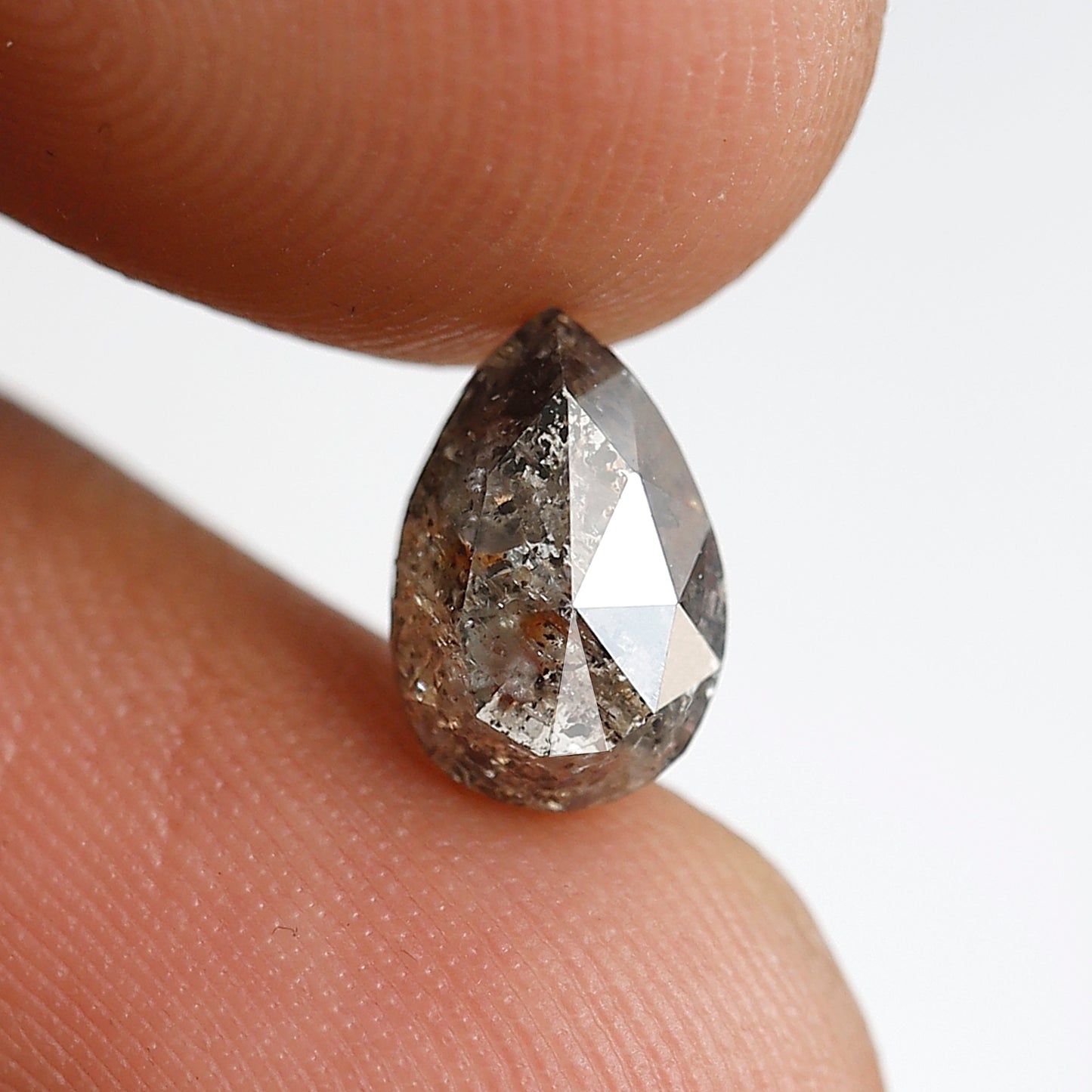 1.35 Carat Pear Cut Gray Black Salt & Pepper Diamond, Natural Loose Diamond, Ethical Gem for Anniversary Ring Gift