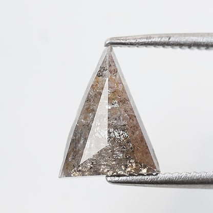 1.34 CT Elongated Triangle cut Loose Earth Mined Diamond, 9.50 mm Natural Gray Black Loose Diamond For Custom Pendant