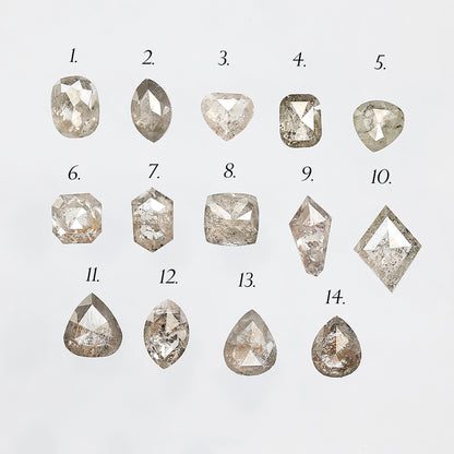 5.09 Carat Mix Shape Loose Diamonds | Natural Grayish Brown Rustic Ethical Diamond Lot for Jewelry Making
