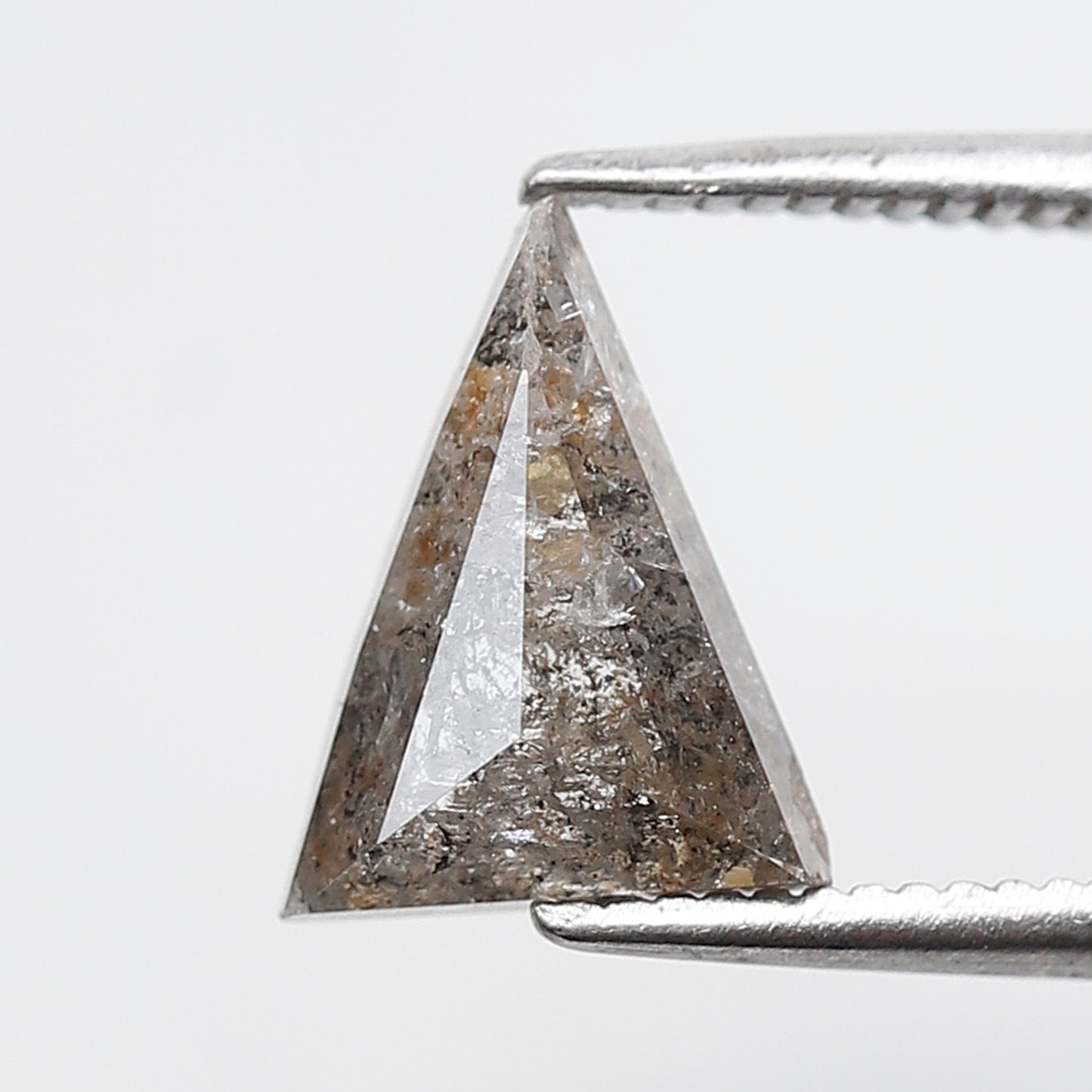 1.34 CT Elongated Triangle cut Loose Earth Mined Diamond, 9.50 mm Natural Gray Black Loose Diamond For Custom Pendant