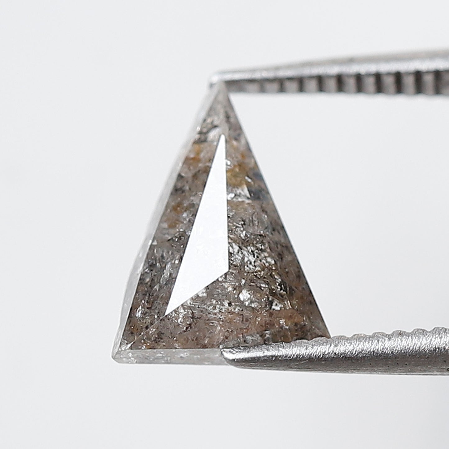 1.34 CT Elongated Triangle cut Loose Earth Mined Diamond, 9.50 mm Natural Gray Black Loose Diamond For Custom Pendant