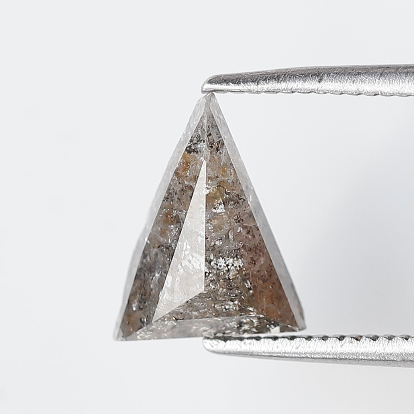 1.34 CT Elongated Triangle cut Loose Earth Mined Diamond, 9.50 mm Natural Gray Black Loose Diamond For Custom Pendant