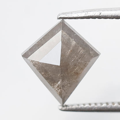 1.75 CT Kite Shape Salt and Pepper Diamond, Gray Black Natural Loose Diamond 9.60 x 8.60 mm, Earth Mined Wedding Jewelry Stone