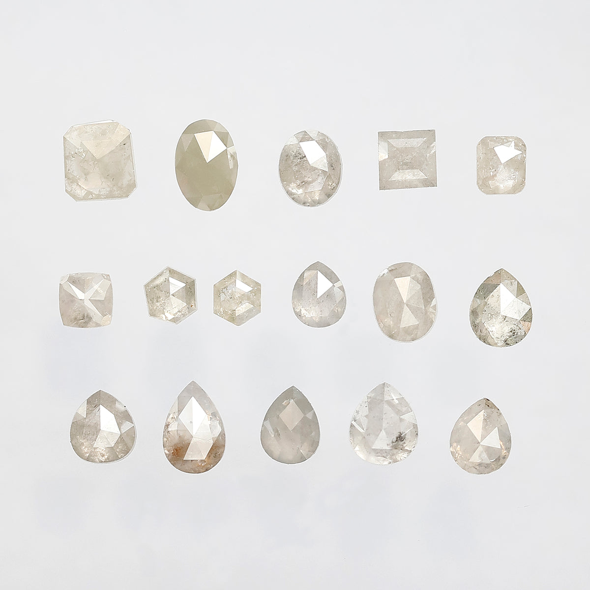 5.80 Carat Mixed Shape Rustic Diamonds | Natural Misty Gray Earth Mined Diamond Lot for Custom Jewelry Design