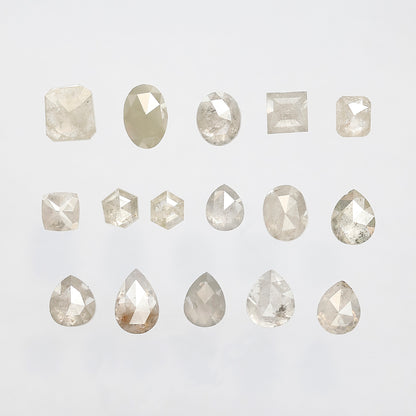 5.80 Carat Mixed Shape Rustic Diamonds | Natural Misty Gray Earth Mined Diamond Lot for Custom Jewelry Design