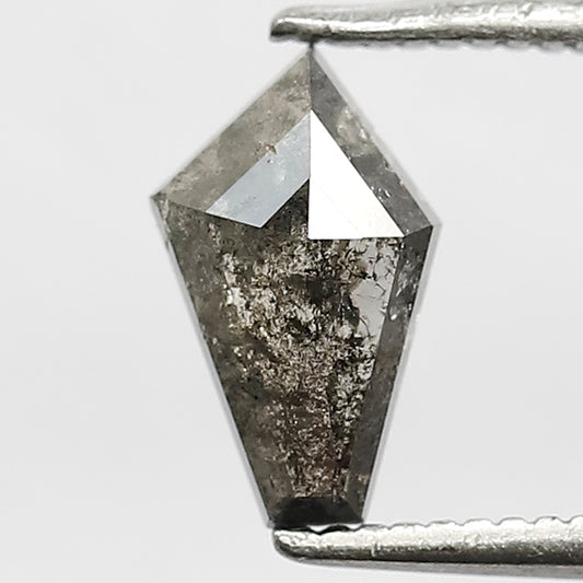 0.77 CT Grey Black Color Loose Natural Conflict Free Unique Geometric Shape Diamond 8.8 MM Salt and Pepper Diamond