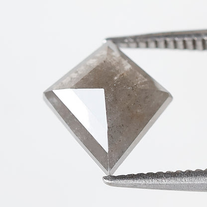 1.75 CT Kite Shape Salt and Pepper Diamond, Gray Black Natural Loose Diamond 9.60 x 8.60 mm, Earth Mined Wedding Jewelry Stone