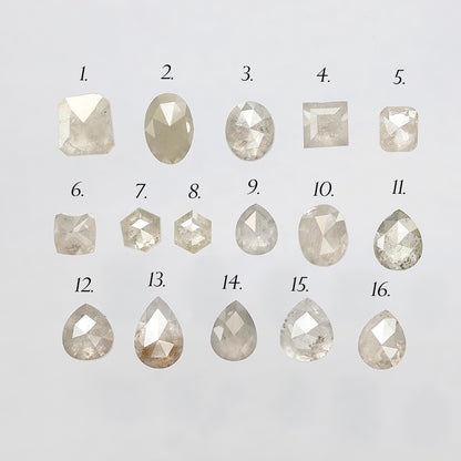 5.80 Carat Mixed Shape Rustic Diamonds | Natural Misty Gray Earth Mined Diamond Lot for Custom Jewelry Design