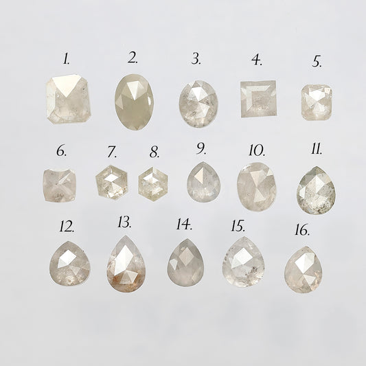 5.80 Carat Mixed Shape Rustic Diamonds | Natural Misty Gray Earth Mined Diamond Lot for Custom Jewelry Design