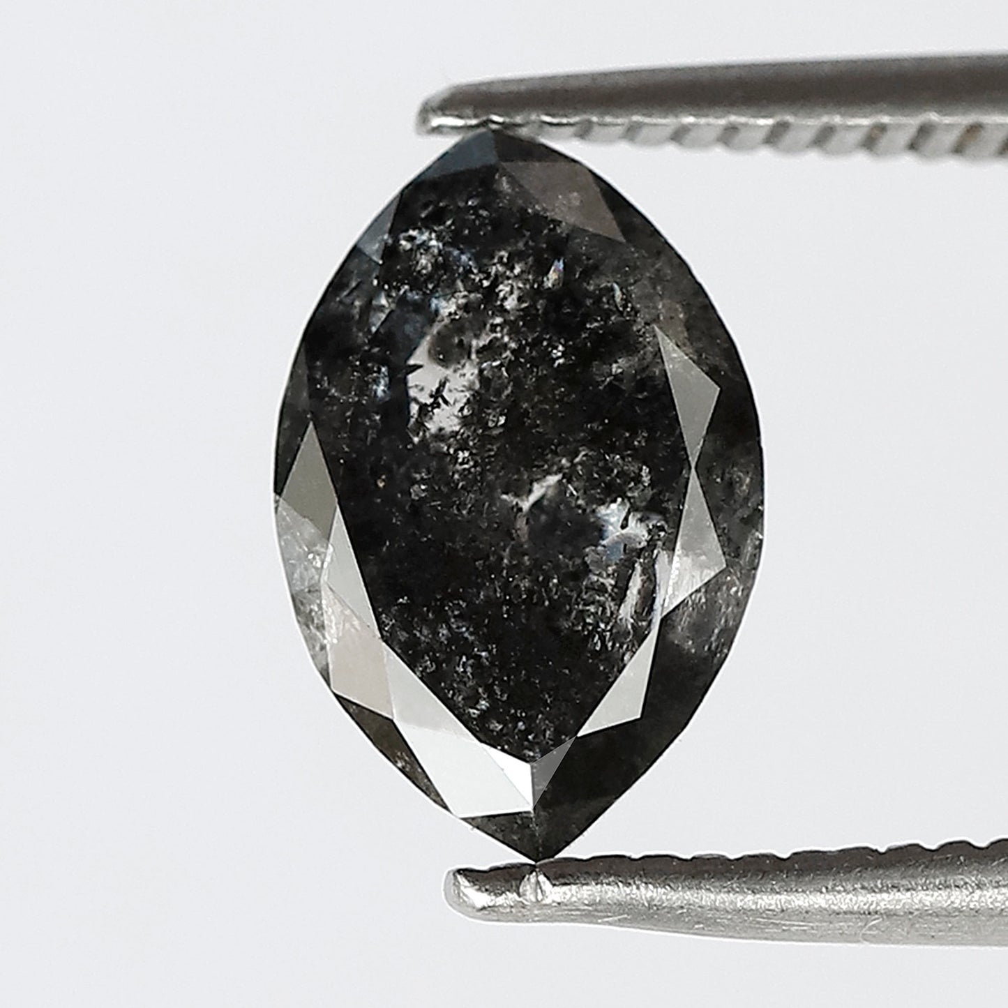 1.95 CT Marquise Gray Black Diamond, Natural Salt and Pepper Loose Diamond, Ethical Conflict Free Earth Mined Diamond for Jewelry Making