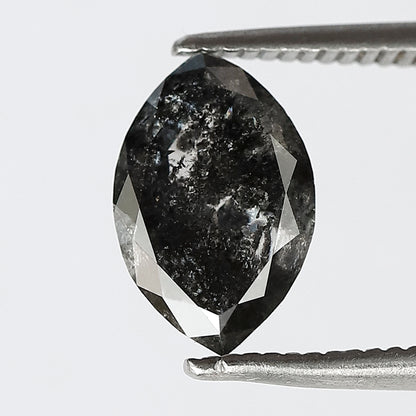1.95 CT Marquise Gray Black Diamond, Natural Salt and Pepper Loose Diamond, Ethical Conflict Free Earth Mined Diamond for Jewelry Making