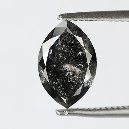 1.95 CT Marquise Gray Black Diamond, Natural Salt and Pepper Loose Diamond, Ethical Conflict Free Earth Mined Diamond for Jewelry Making