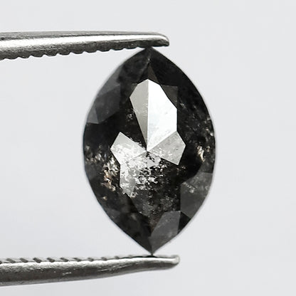 1.95 CT Marquise Gray Black Diamond, Natural Salt and Pepper Loose Diamond, Ethical Conflict Free Earth Mined Diamond for Jewelry Making