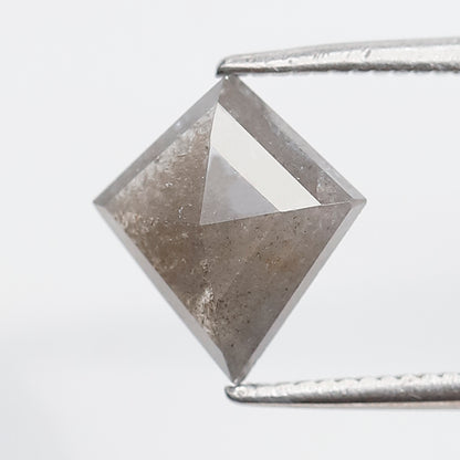 1.75 CT Kite Shape Salt and Pepper Diamond, Gray Black Natural Loose Diamond 9.60 x 8.60 mm, Earth Mined Wedding Jewelry Stone