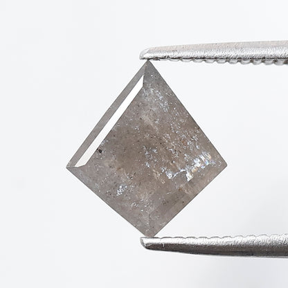 1.75 CT Kite Shape Salt and Pepper Diamond, Gray Black Natural Loose Diamond 9.60 x 8.60 mm, Earth Mined Wedding Jewelry Stone