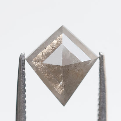 1.75 CT Kite Shape Salt and Pepper Diamond, Gray Black Natural Loose Diamond 9.60 x 8.60 mm, Earth Mined Wedding Jewelry Stone