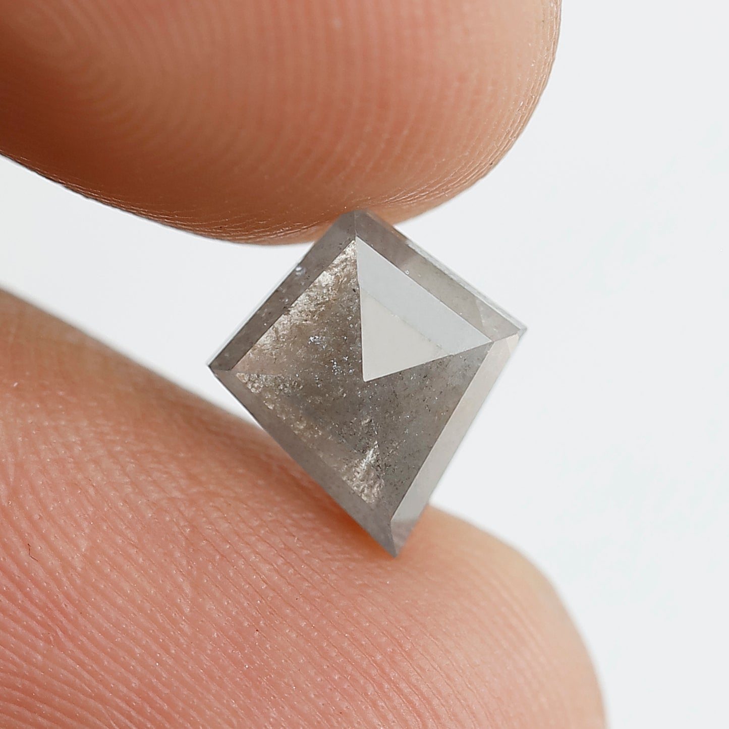 1.75 CT Kite Shape Salt and Pepper Diamond, Gray Black Natural Loose Diamond 9.60 x 8.60 mm, Earth Mined Wedding Jewelry Stone