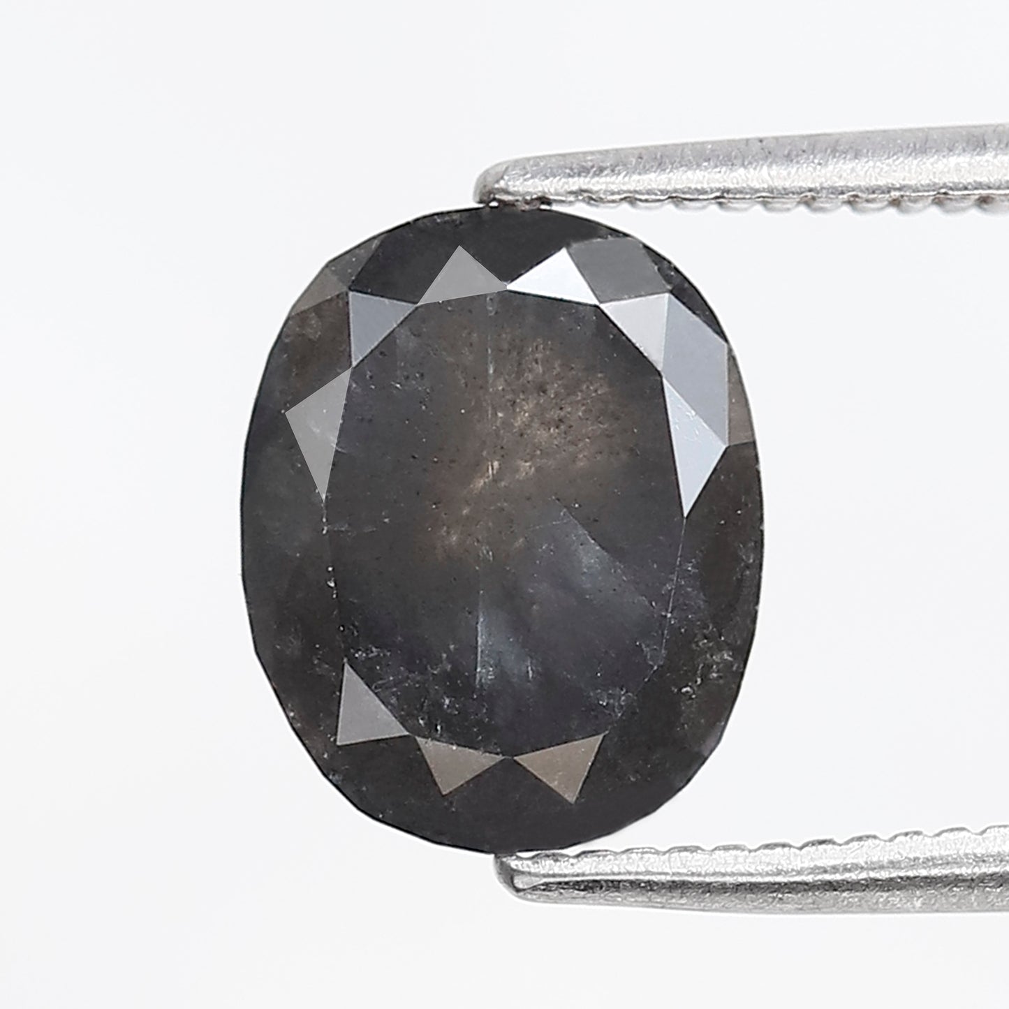 2.64 CT Oval Shape Gray Black Loose Diamond, Natural 9.30 mm Ethical Salt and Pepper Diamond For Engagement Ring
